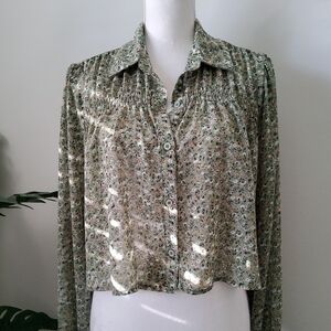 Rosewater Remi Floral Print Cropped Blouse